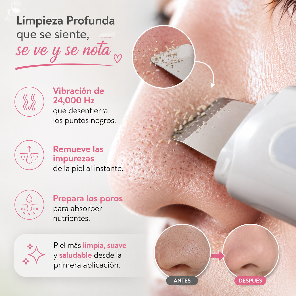 29 ago 2026 Combo Spa Facial 2 en 1: Masajeador LED + Espátula Ultrasónica - Image 3