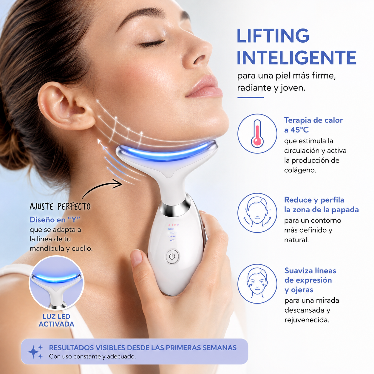 29 ago 2026 Combo Spa Facial 2 en 1: Masajeador LED + Espátula Ultrasónica - Image 4